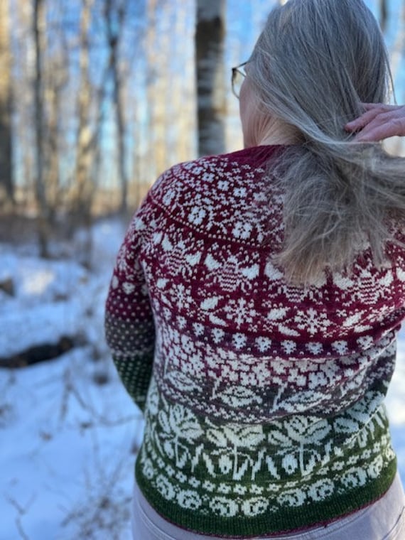 KNITTING Pattern/choose Your Own Garden Sweater/ Fair Isle/ Adult