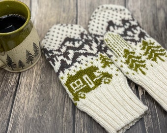 PATTERN Adventure Awaits Mittens Camping Colourwork Knitting Pattern