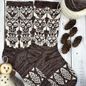 PATTERN/ Owl Together Now Socks/ Knitting Pattern/ Sock Pattern/ Owls