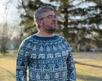 PATTERN** Choose Your Own Adventure II Mens Fit Fair Isle Knitting Pattern