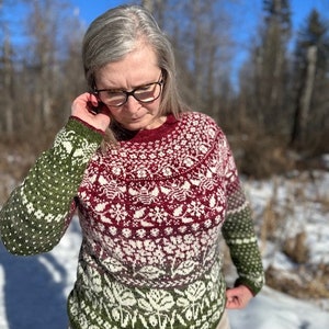 PATTERN/Choose Your Own Garden Sweater/ Knitting Pattern/ Fair Isle/ Stranded Knitting/ Adult image 3