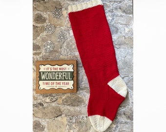 PATTERN/ Very BASIC CHRISTMAS Stocking Pattern** Easy Pattern Knit Flat Christmas Decor