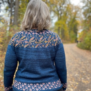 PATTERN** Dancing Dragonfly Pullover, Yoke Sweater, Colourwork pattern, Top Down Sweater