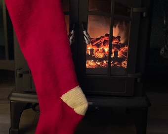 KNITTING PATTERN/ Very Basic CHRISTMAS Stocking Pattern** Easy Pattern Knit Flat Christmas Decor Beginner