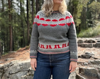 PATTERN Looks Like Rain Jumper Adult Fair Isle Knitting Pattern