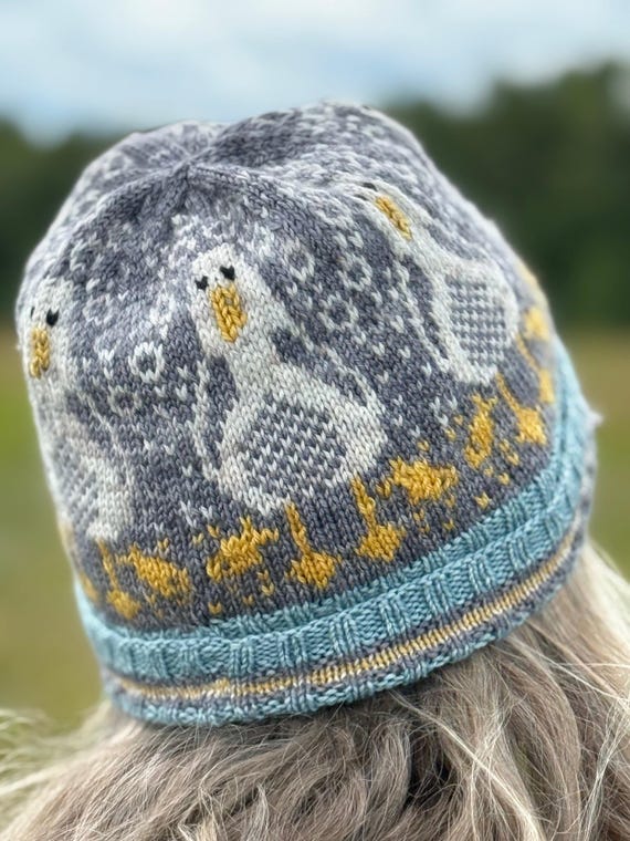 KNITTING PATTERN/ Mine! Beanies/ seagulls/ hats/toques/seaside/beach/adult/teen/whimsy/fair isle