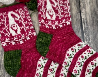 PATTERN/ Gnome and Garden Socks/ Knitting Pattern/ Adult