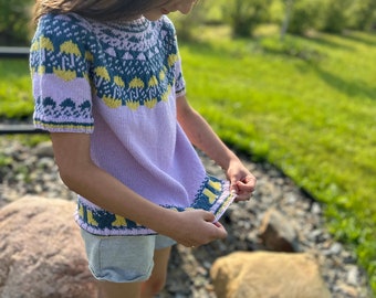 MODÈLE Les enfants ressemblent à un modèle de tricot Fair Isle