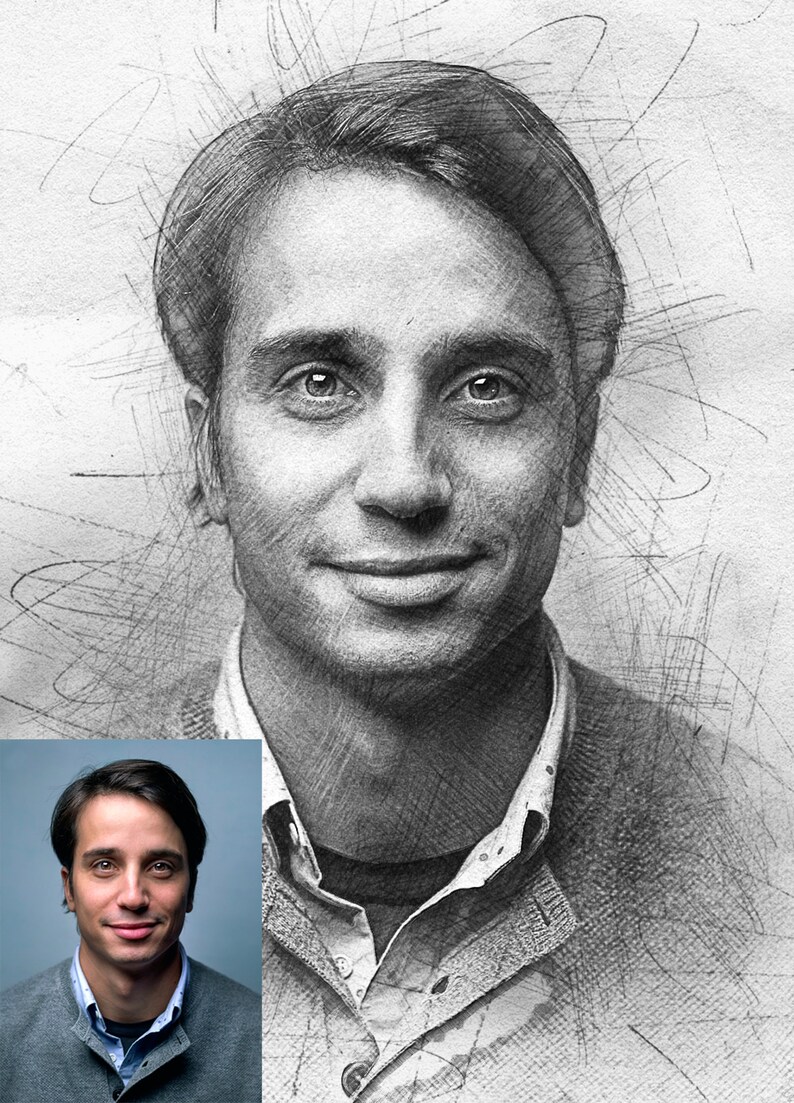 Pencil Drawing , Custom Sketch From Photo, Custom Pencil Drawing