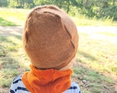 Baby-Mütze Kleinkind-Mütze Beanie aus Kaschmirwolle und Seide Upcycling in Braun