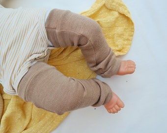 Tragestulpen Beinstulpen Babylegs in Beige Upcycling aus Wolle natürlicher Sonnenschutz im Sommer für Babys und Kleinkinder in der Trage