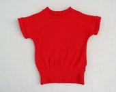T-Shirt für Babys 86/92 aus leichter Upcycling Wolle in Rot