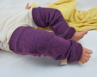Jambières pour bébés et tout-petits en cachemire upcyclé en violet chiné