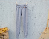 Leggings Kinder 122/128 aus 100% Upcycling Wolle in Grau