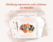 Kleidung mit Patches reparieren und schützen - Anleitung und Vorlagen als digitaler Download Deutsch