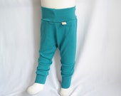 Co-wax pants for babies Toddlers 86/92 made of light upcycling wool in turquoise