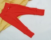 Mitwachs-Hose für Babys Kleinkinder 74/80 aus 100% Upcycling Kaschmir in Korallorange