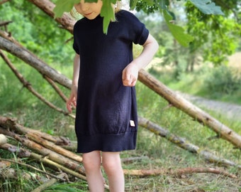 Unisex-Kleid Longshirt 98/104 aus 100% Upcycling Wolle in Dunkelblau