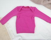 Pullover für Babys 74/80 aus Upcycling-Kaschmir in Pink mit Mini-Makel