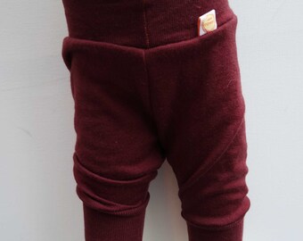 Knickerbockers for toddlers 86/92 made from upcycled wool in dark red
