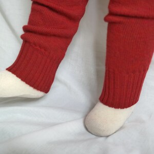 Leggings for toddlers 86/92 made from 100% upcycled wool in red image 3