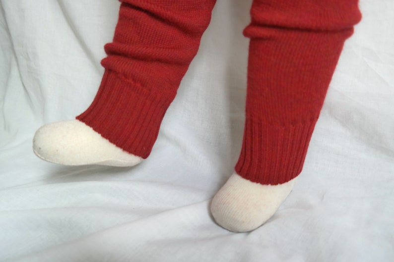 Leggings for toddlers 86/92 made from 100% upcycled wool in red image 3