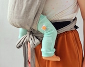 Tragestulpen Beinstulpen Babylegs in Mint Upcycling aus Wolle natürlicher Sonnenschutz im Sommer für Babys und Kleinkinder in der Trage