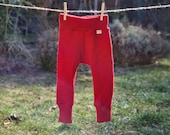 Upcycling outdoor pants for babies Toddlers made of cashmere in red size 74/80 and 86/92