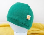 Beanie made of Upcycling Silk & Cashmere KU 49 - 51 / Toddler 2 -3 J in Green