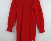 Unisex-Kleid Longshirt Langarmkleid 110/116 aus Upcycling Kaschmir in Rot