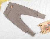 Mitwachs-Hose für Babys 74/80 aus Upcycling-Wolle in Sand Beige