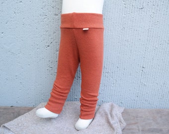 Wollwalk Outdoor-Hose für Babys & Kleinkinder 74/80 aus 100% Upcycling Wolle in Rost Orange