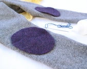 Paar Upcycling Wollwalk Flicken Patches zum Wollkleidung reparieren in Lila Oval-Form