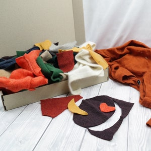 Lana rimanente per creare e riparare vestiti: misto colorato di feltro di lana, lana walk, lana merino, lana vergine, cashmere