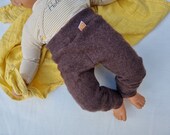 Mitwachs-Hose für Babys 62/68 aus Upcycling-Kaschmir in Braun