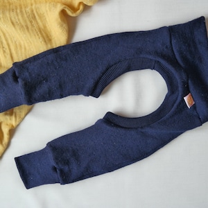 Cowboy pants, chaps, diaper-free clothing for babies 50/56 made from 100% upcycled wool in dark blue