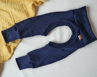 Cowboy pants, chaps, diaper-free clothing for babies 50/56 made from 100% upcycled wool in dark blue