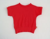 T-Shirt für Babys 74/80 aus leichter Upcycling Wolle in Rot