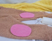 1 Paar Wollwalk Flicken Patches Upcycling-Wolle zum Wollkleidung reparieren in Rosa Oval-Form