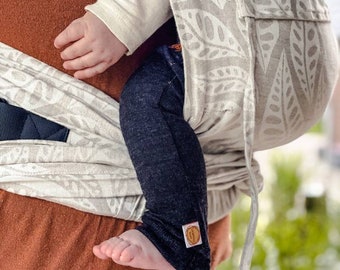 Gantelets de portage Jambières Babylegs Laine recyclée gris foncé Protection solaire naturelle en été pour les bébés et les tout-petits dans le porte-bébé