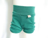 Shorts shorts for babies 74/80 made of 100% upcycling wool in sea green