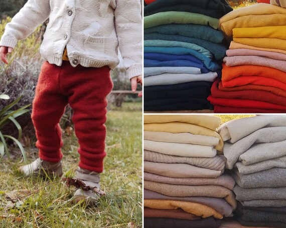 Pantalones de exterior para bebes y ninos pequenos hechos de lana reciclada en el color que desees Etsy Espana