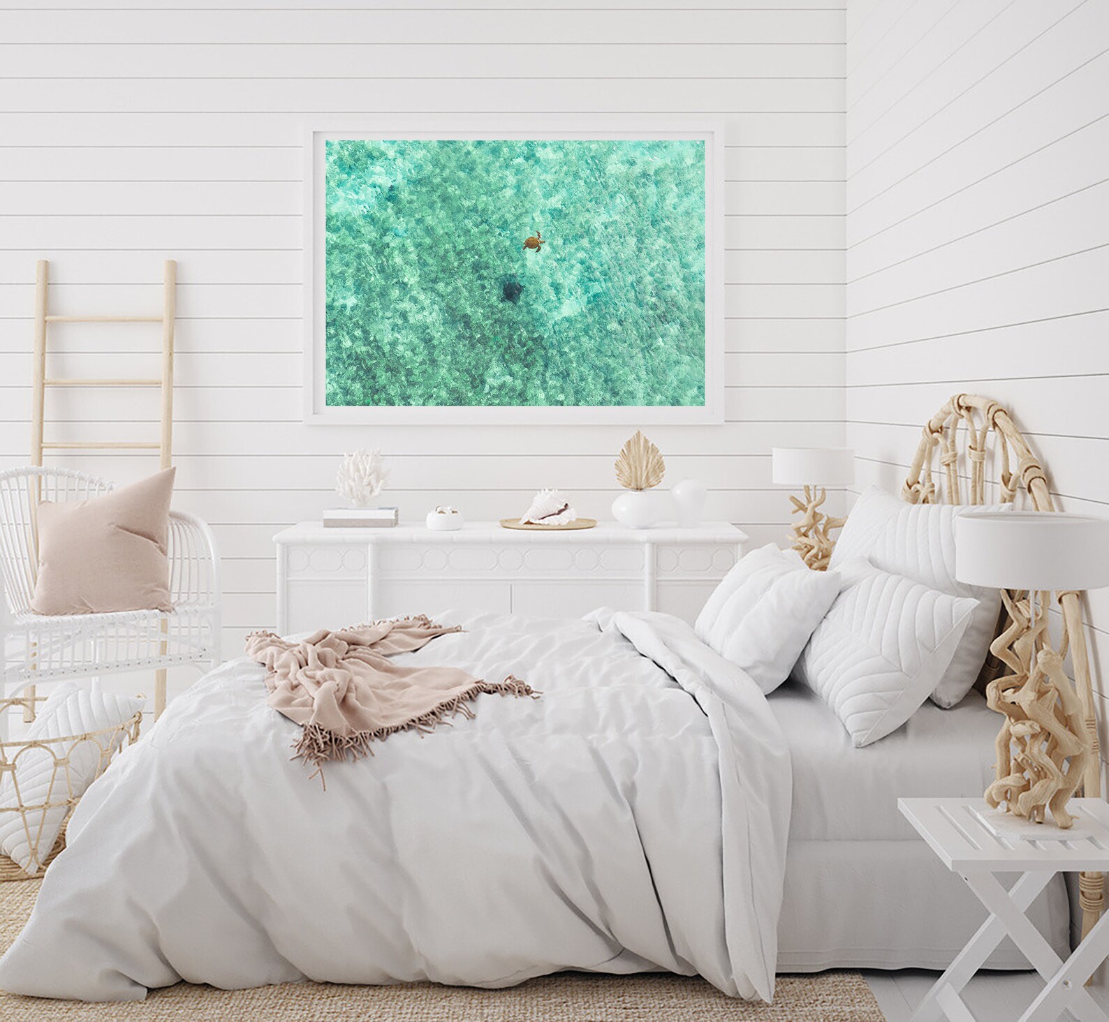 Sea Turtle Nursery Bedroom Decoration Visual Art Decor Ocean Etsy