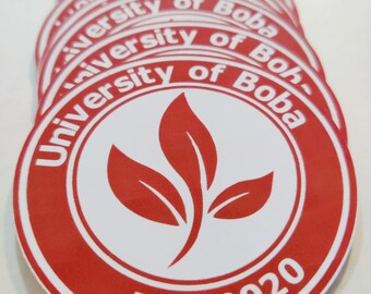 University of Boba Vinyl Sticker for Laptops, Bottles, and more!