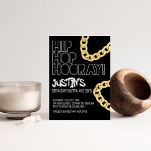Hip Hop Birthday Invitation: Graffiti 80s 90s Party (Printable)