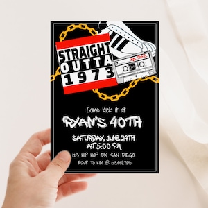 Editable, Invitation for Men, Hip Hop Party, Any Age, Man Birthday ...