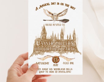 Wizard Birthday Party, Magical Birthday, Instant Download, Any Age, Wizard Party, Wizard School, Invitation, Printable Invitation, Magic