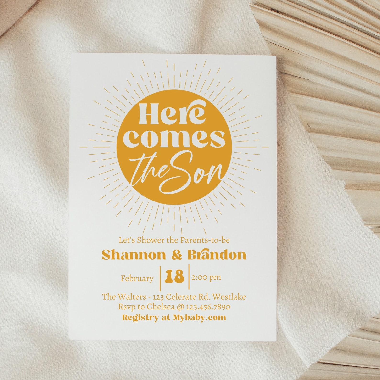Here Comes the Son Baby Shower Baby Boy Poster Sun Etsy