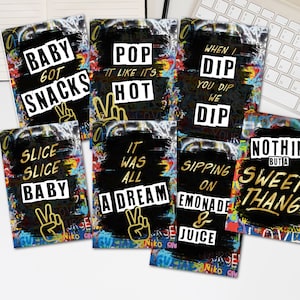 Two Legit 2nd Birthday Party Signs: 90s Hip Hop Graffiti (Digital)