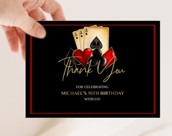 Casino Night, Casino Theme, Birthday party, Man party, Cheers, Holiday Party, Adult birthday, Any Age, Playing Cards, Poker Party, THANK YOU